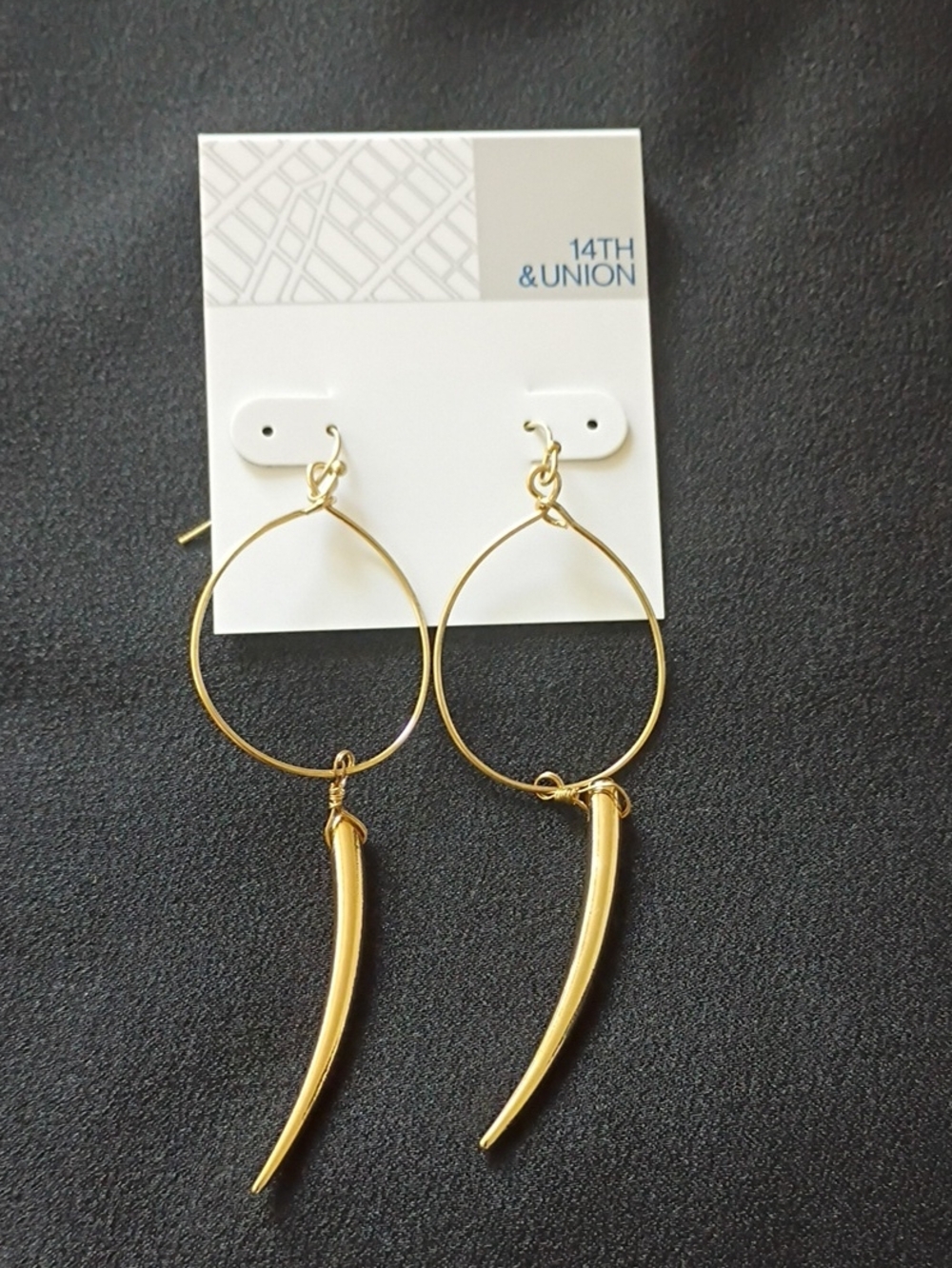 Gold Hoop Dangle Earrings Minimalist Drop Statement Earrings